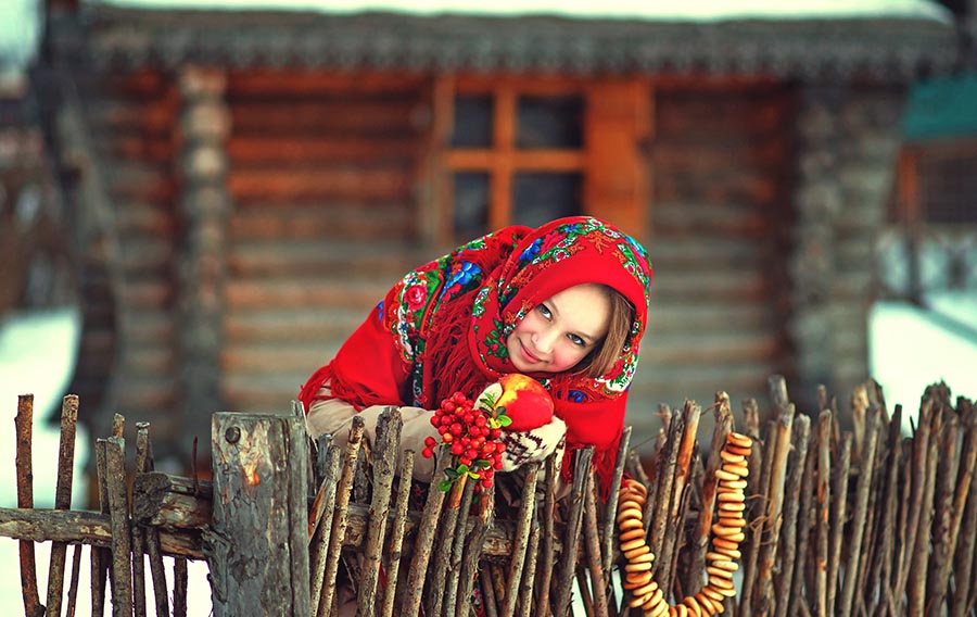 Sexy girl Women in Slavic costumes in Johannesburg