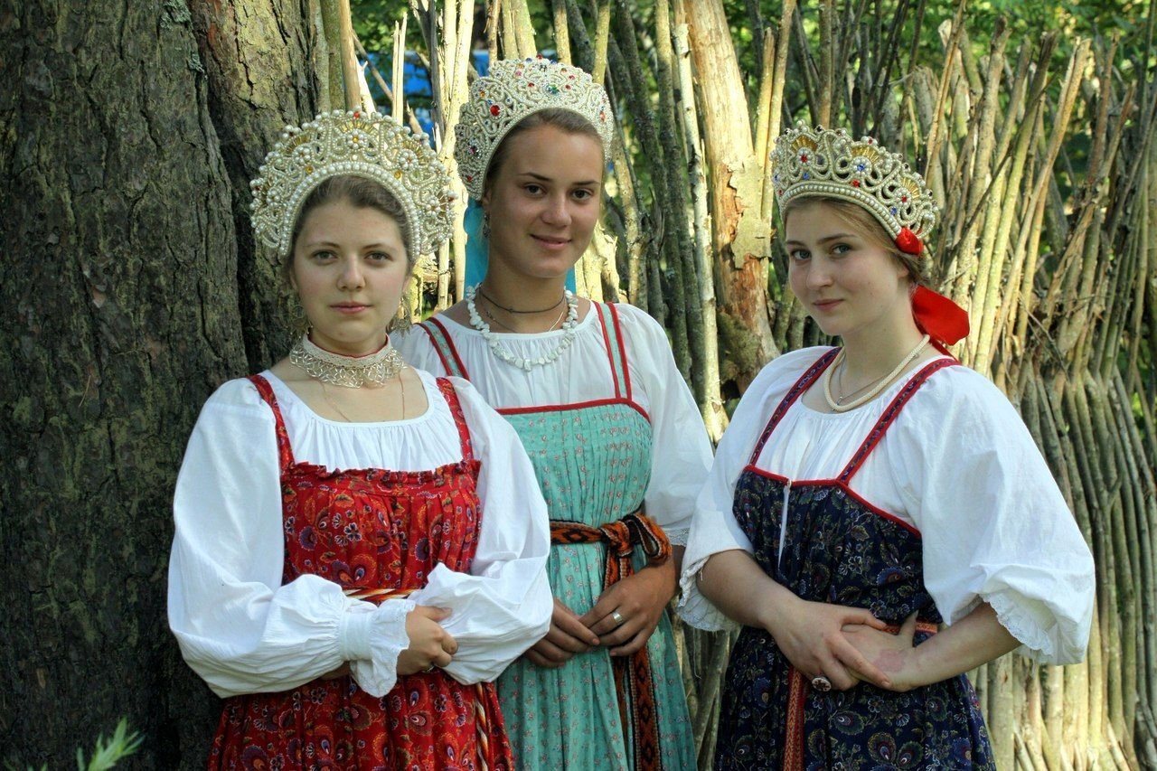 Sexy model Girls in Slavic costumes in Johannesburg